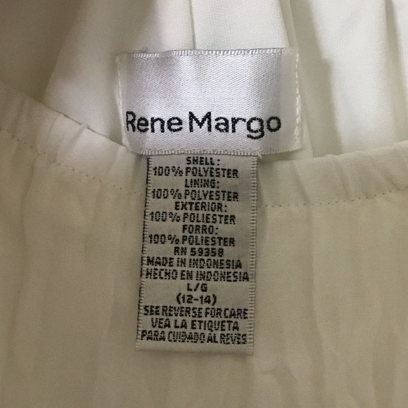 Rene Margo NWT Women’s White Wrinkled Tiered Lined Boho Midi Skirt L (12-14) - Picture 2 of 8